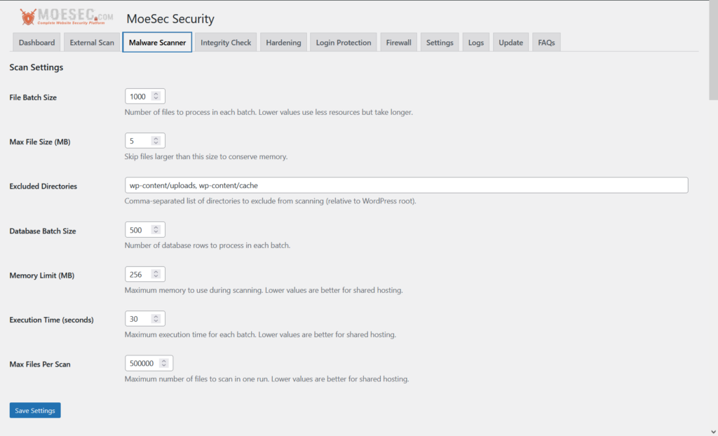 Customize Scanner Settings
