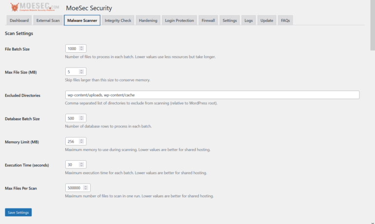 Customize Scanner Settings