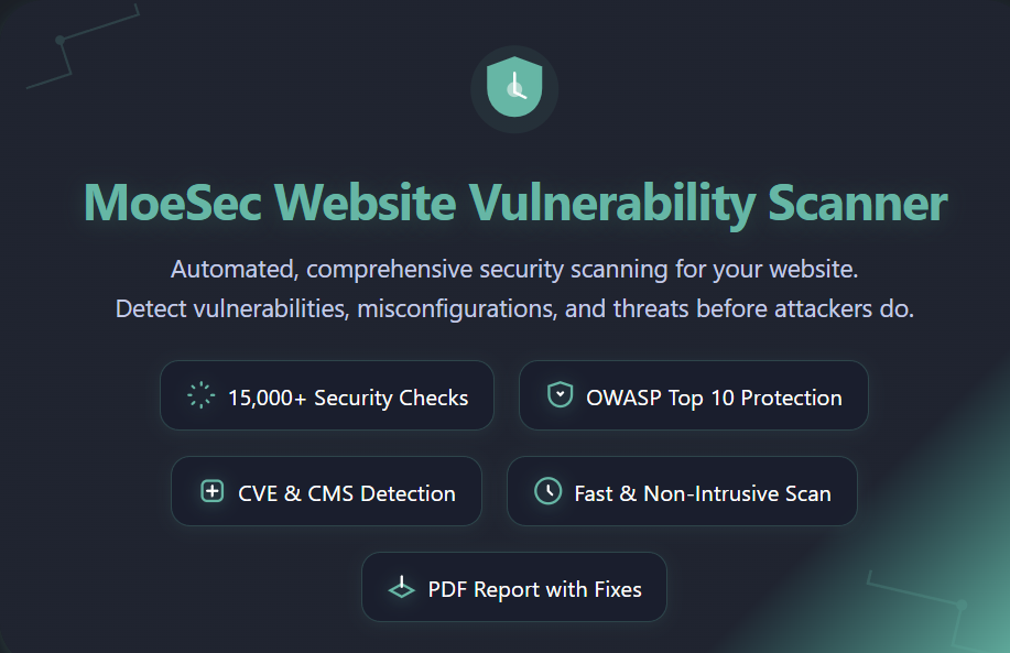 moesec website vulnerability scanner