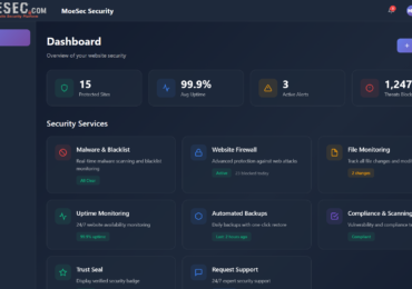 MoeSec Website Security Platform Dashboard